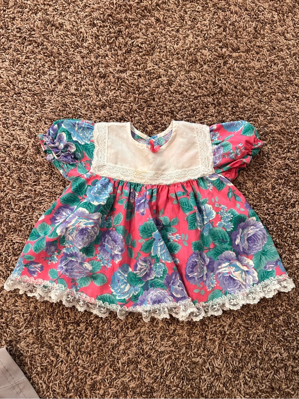 Vintage Sweet Treats Floral White Lace Trim Toddler Shirt 24 Month